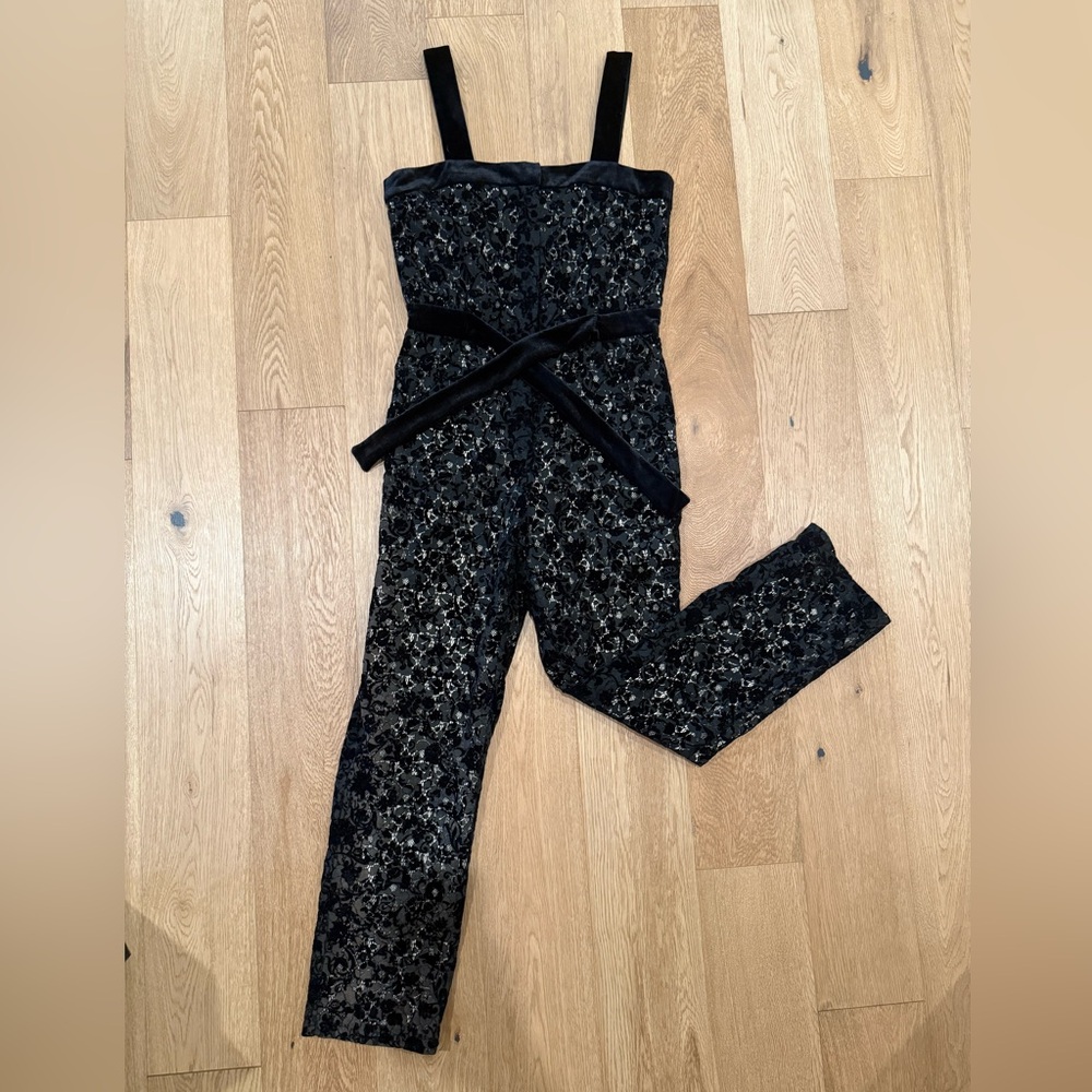 Maje Black Lace Jumpsuit